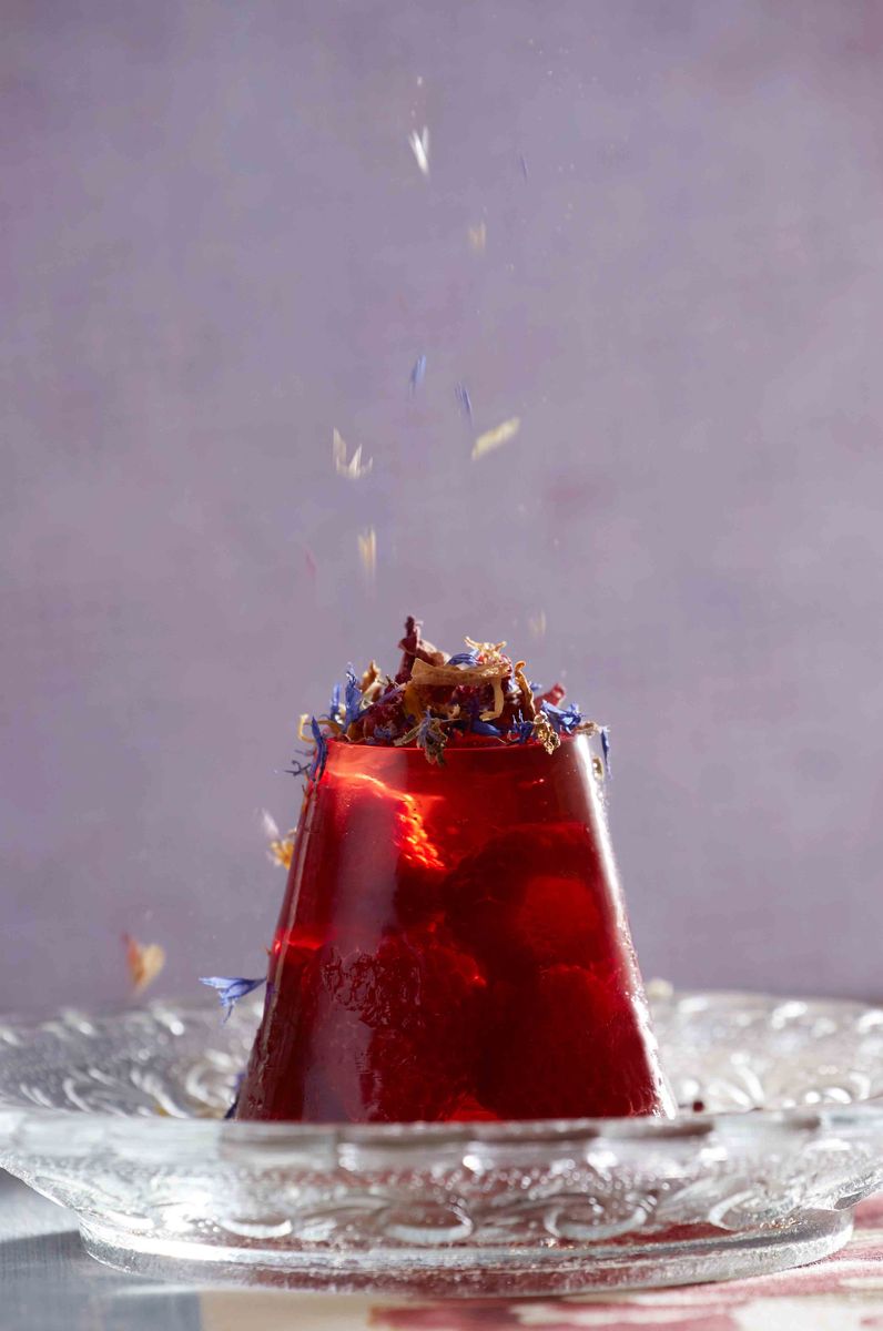Madfoto — hindbærbudding