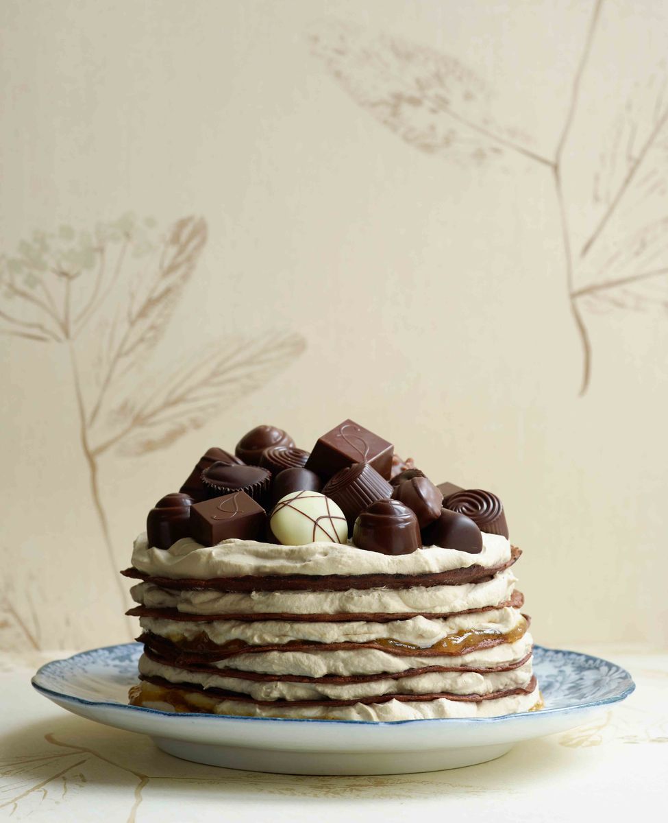Madfoto — chokoladepandekage lagkage