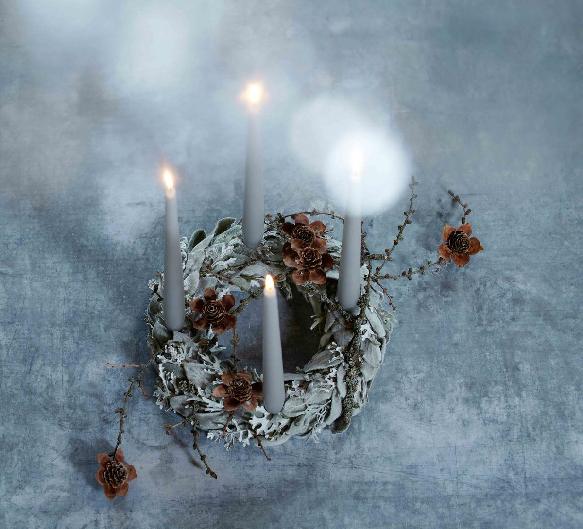 Produktfoto — grå julekrans